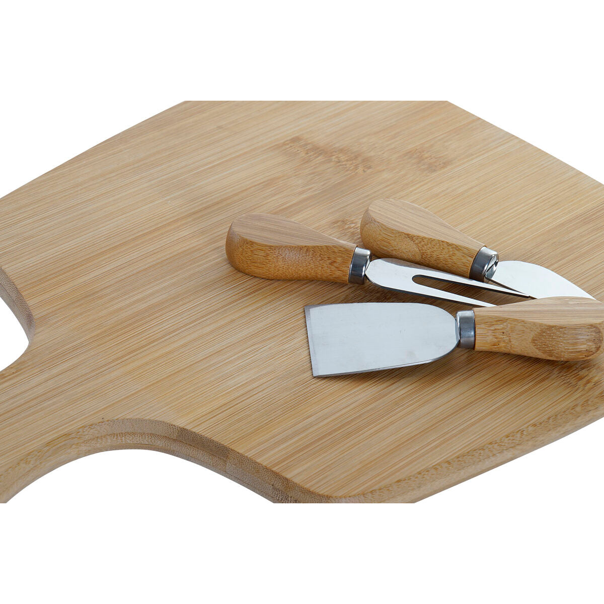 Cutting board DKD Home Decor Natural Metal Bamboo Stainless steel