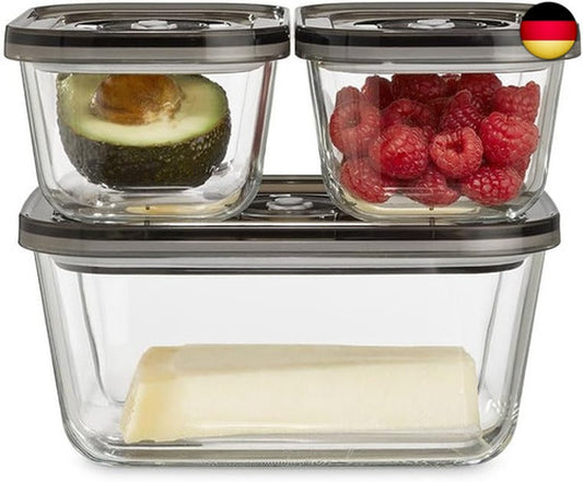 Vacuboxx Eco-Set - 3 Vakuumbehälter Aus Borosilikatgla