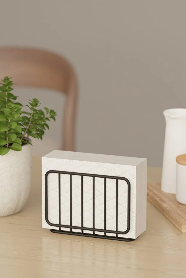 Black Metal Napkin Holder Modern Tabletop Napkin Organizer for Kitchen
