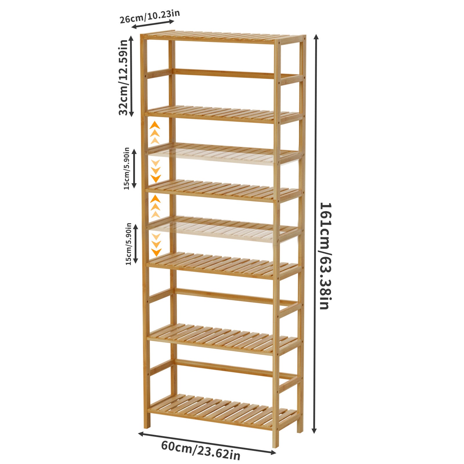 Küchenregal Holzregal Standregal Bambus Vorratsregal Küche Bambusregal Tiefe 25
