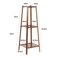Braun Blumenhocker Eckig Blumenständer Blumensäule Modern Säule Aus Bambus 2/3