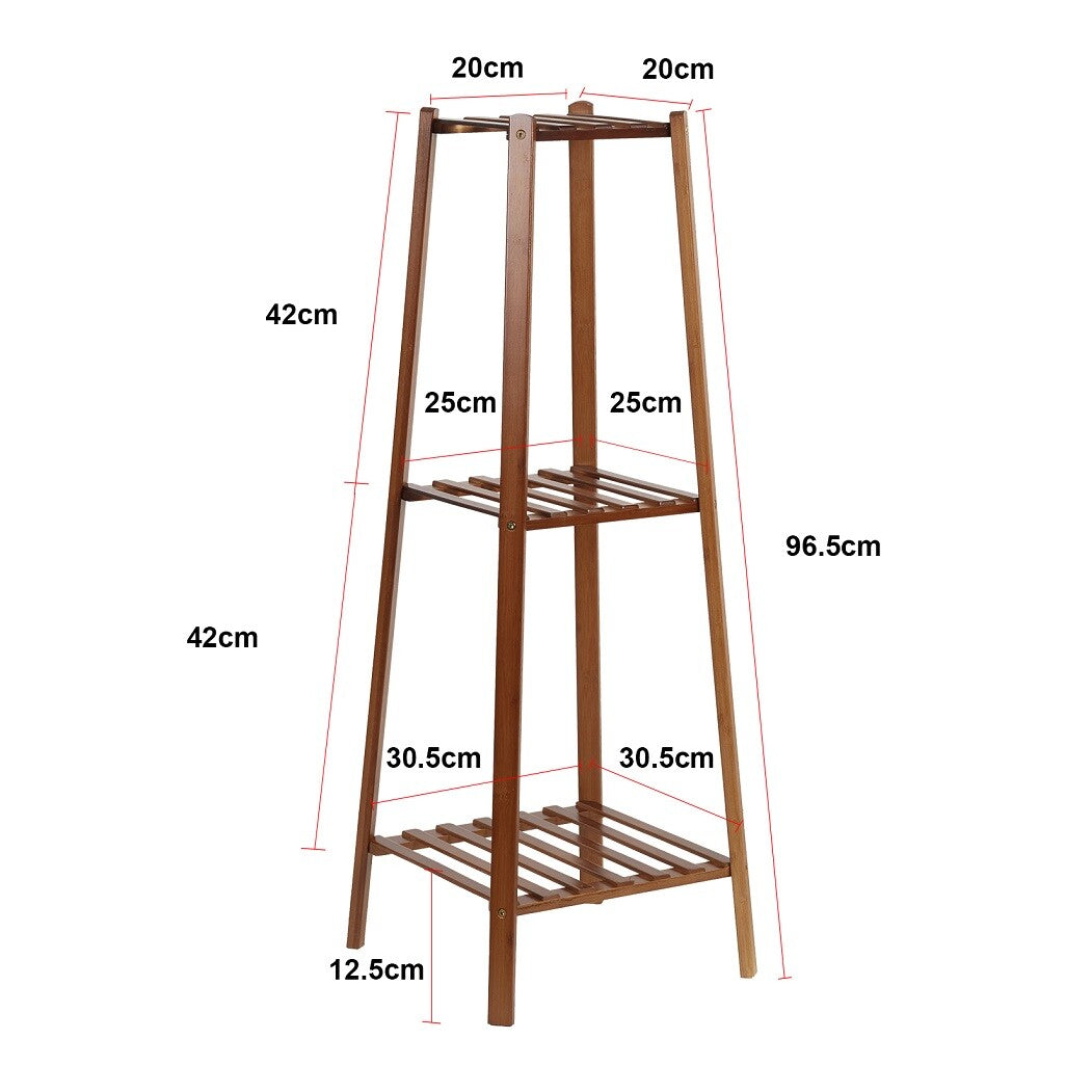 Braun Blumenhocker Eckig Blumenständer Blumensäule Modern Säule Aus Bambus 2/3
