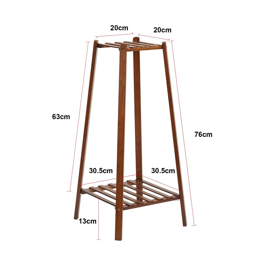Braun Blumenhocker Eckig Blumenständer Blumensäule Modern Säule Aus Bambus 2/3