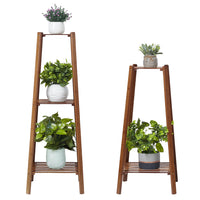 Braun Blumenhocker Eckig Blumenständer Blumensäule Modern Säule Aus Bambus 2/3