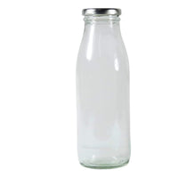 Glass Bottles with 8 Lids Silver with Tags 500Ml X 4