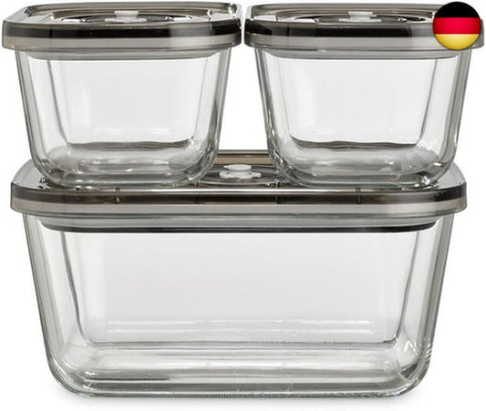 Vacuboxx Eco-Set - 3 Vakuumbehälter Aus Borosilikatgla