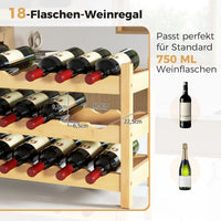 3 Ebenen Weinregal Bambus Weinständer Für 18 Flaschen 62 X 24 X 38 Cm Natur
