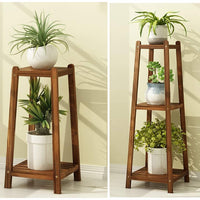 Braun Blumenhocker Eckig Blumenständer Blumensäule Modern Säule Aus Bambus 2/3