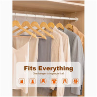 Wooden Hangers 10 Pack, Solid Wood Hanger with Non Slip Pant Bar, Heavy Duty