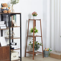 Braun Blumenhocker Eckig Blumenständer Blumensäule Modern Säule Aus Bambus 2/3