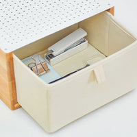 Desk Station-organizer with White Foldable Drawer