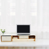 Desk Station-organizer with White Foldable Drawer