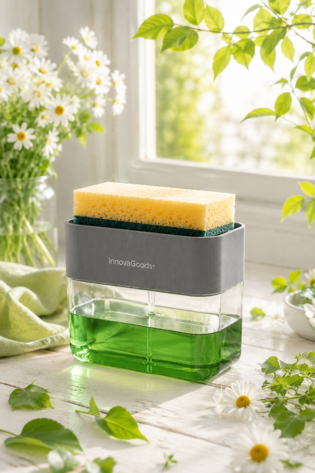 2-in-1 Soap Dispenser for the Kitchen Sink Pushoap InnovaGoods