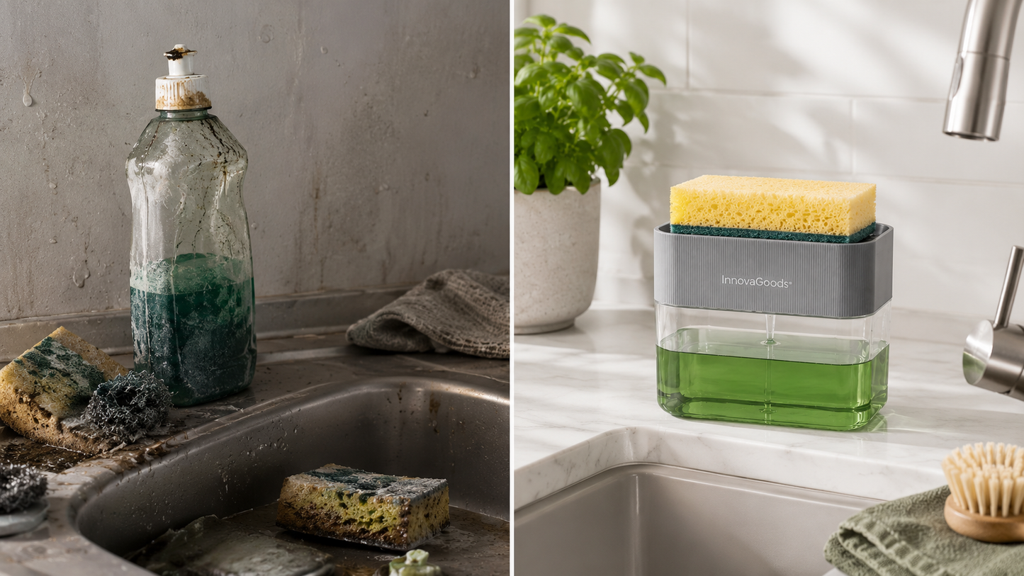 2-in-1 Soap Dispenser for the Kitchen Sink Pushoap InnovaGoods