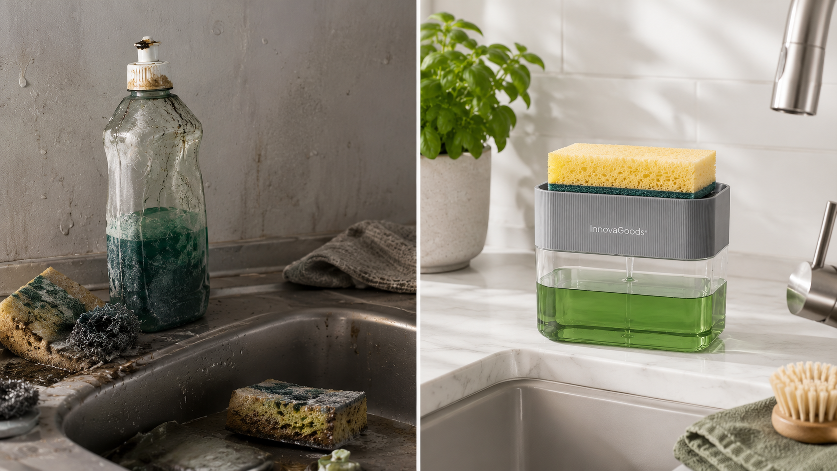 2-in-1 Soap Dispenser for the Kitchen Sink Pushoap InnovaGoods