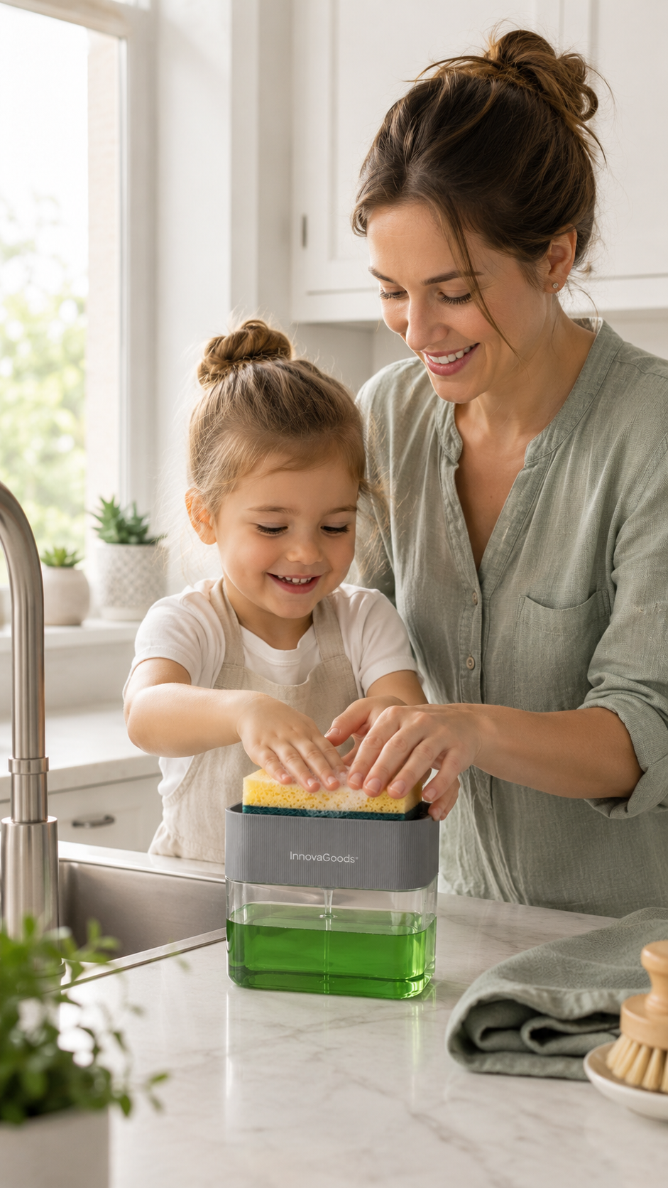2-in-1 Soap Dispenser for the Kitchen Sink Pushoap InnovaGoods