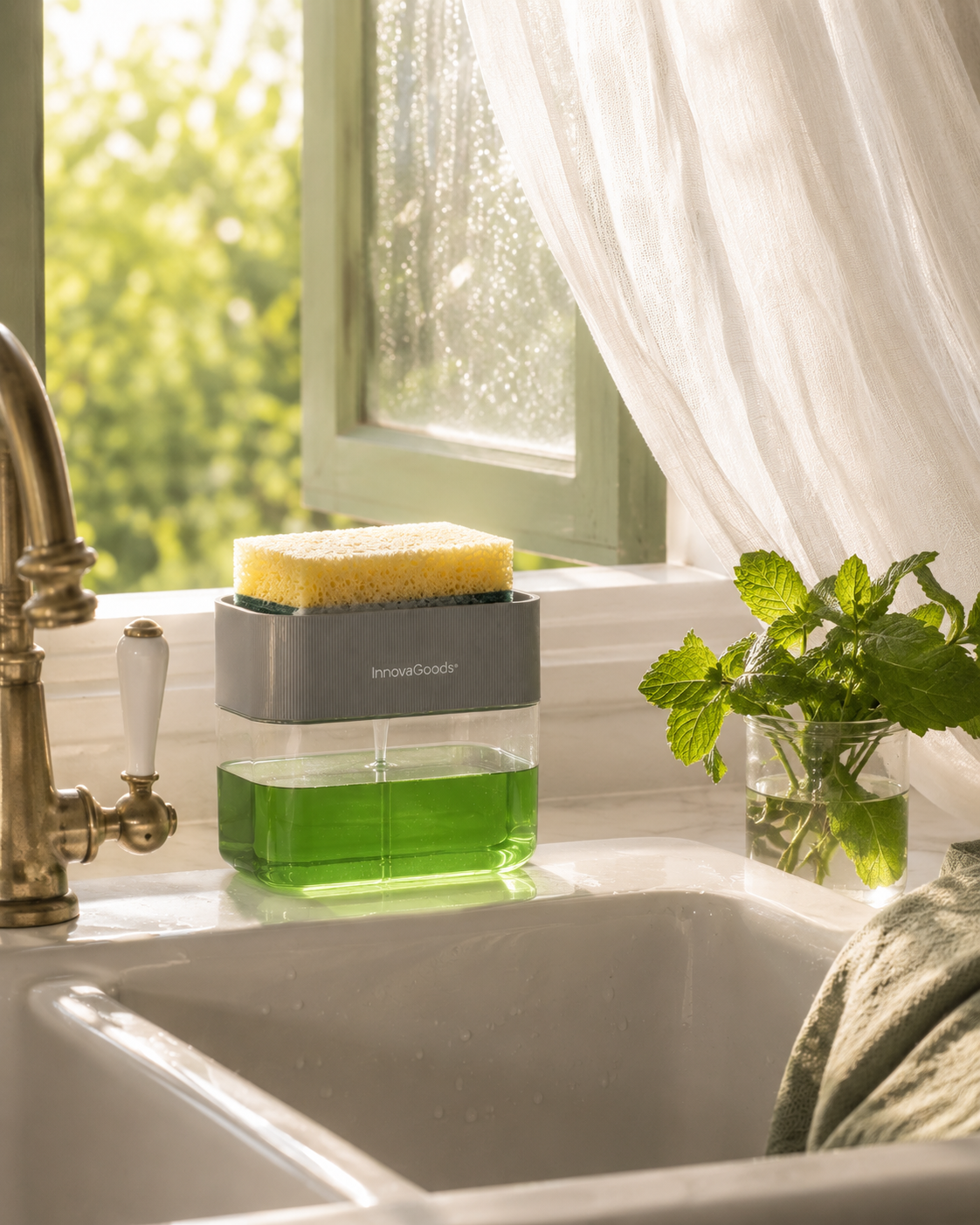 2-in-1 Soap Dispenser for the Kitchen Sink Pushoap InnovaGoods