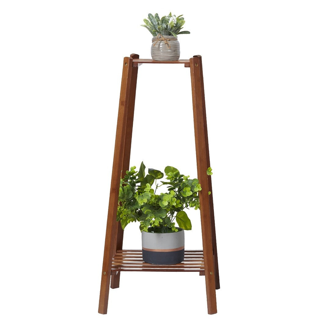 Braun Blumenhocker Eckig Blumenständer Blumensäule Modern Säule Aus Bambus 2/3