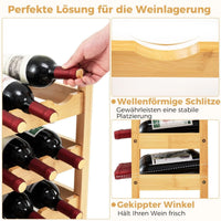 3 Ebenen Weinregal Bambus Weinständer Für 18 Flaschen 62 X 24 X 38 Cm Natur