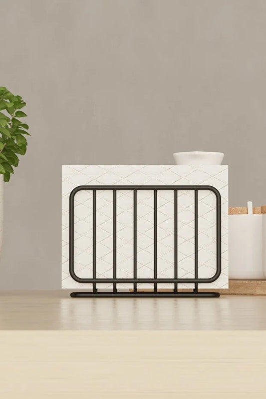 Black Metal Napkin Holder Modern Tabletop Napkin Organizer for Kitchen