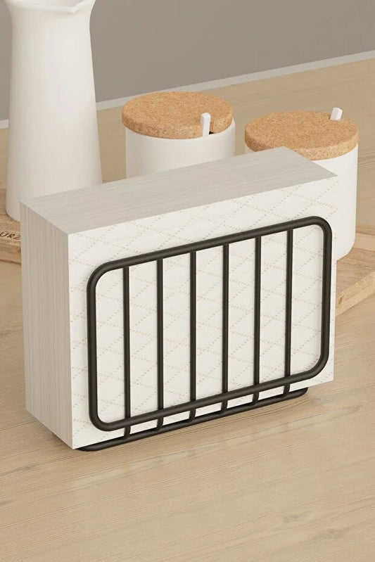 Black Metal Napkin Holder Modern Tabletop Napkin Organizer for Kitchen