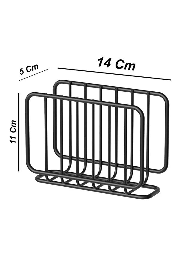 Black Metal Napkin Holder Modern Tabletop Napkin Organizer for Kitchen